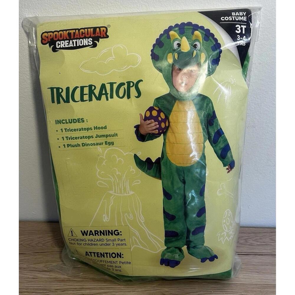 New Dinosaur dress up triceratops costume halloween Age 3-4
